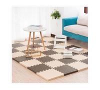 Tapete de ejercicio tipo rompecabezas, 12 piezas de 30 x 30 x 2,5 cm de grosor, con espuma EVA entrelazada, tapete cuadrado suave for entrenamiento en casa y áreas de juego infantiles.(Beige/Coffee)
