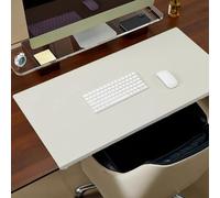 Tapete de escritorio con bloqueo de bordes, grande, impermeable, de piel sintética, con protector de bordes, antideslizante, para oficina, hogar, trabajo, estudio, escritura (blanco, 60 x 40 cm)