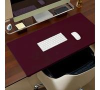 Tapete de escritorio con bloqueo de bordes, grande, impermeable, de piel sintética, con protector de bordes, antideslizante, para oficina, hogar, trabajo, estudio, escritura (rojo, 100 x 60 cm)