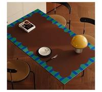 Tapete de escritorio de cuero impermeable, a prueba de aceite, resistente a los arañazos, combinación de colores contrastantes, hermoso y práctico(Brown,80x140cm/31.5x55.1in)