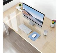 Tapete de escritorio transparente, grande, transparente, protector de mesa de PVC antideslizante, resistente al calor, impermeable, para el hogar y la oficina, borde redondo, transparente de 1 mm, 9.9