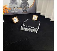 Tapete de espuma de rompecabezas, 20 unidades, colorido, entrelazado, 30 x 30 cm, algodón y lino, transpirable, tapete de juego (Schwarz)