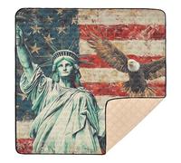 Tapete de espuma suave para gimnasio y actividades para el suelo de la bandera estadounidense Lady Liberty_4 con diseño de la bandera estadounidense de los presidentes de Estados Unidos, 127 x 127 cm
