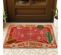 Tapete de fútbol para puerta, diseño de águila y cactus de verano, rojo, antideslizante, para el suelo, casa, oficina, exterior, interior, entrada, decoración, 73 x 43 cm