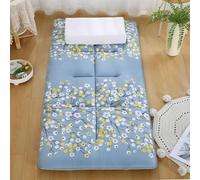 Tapete de futón - Colchón plegable ligero con base antideslizante, relajante para dormir siesta, viajes, cama de invitados, dormitorio, oficina, tatami (azul, 150 x 200 cm)