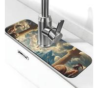 Tapete de grifo de dioses y héroes mitológicos griegos antiguos para fregadero de cocina, tapete de secado súper absorbente para cocina, baño, fregadero, cafetería, bar, grifo, decoración de regalos