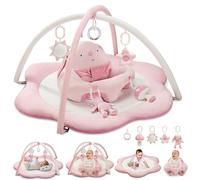 Tapete de juego 3 en 1 para bebés, asientos de bebé para sentarse, tapete de tiempo boca abajo con 5 juguetes desmontables, gimnasio de actividades para bebés de 0 a 6, 6 a 12 meses, regalos para baby