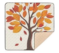 Tapete de juego antideslizante para bebé, para Acción de Gracias, vacaciones, otoño, hojas de árbol, para piso, no tóxica, para bebés y niños pequeños, 50 x 50 pulgadas