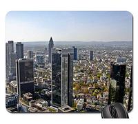 Tapete De Juego, Arquitectura del Horizonte De La Ciudad De Frankfurt Mouse Mat Antideslizante Alfombrilla De Ratón para Juegos Bordes Cosidos Alfombrilla Gaming para Oficina Laptop 25X30Cm