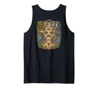 Tapete de Juego con el Mapa del Parque temático Fantasy Kingdom en la Espalda de papá Camiseta sin Mangas