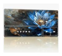 Tapete de juego de cartas de mesa con zonas mágicas, 24 x 14 pulgadas, tapete de juego de cartas TCG cosido, tapete de juego de mesa de comandante, superficie de goma lisa, tapete de escritorio de