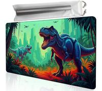 Tapete de juego de dinosaurio de la selva para MTG, tapete de juego MTG de 61 x 35.6 cm compatible con Magic The Gathering TCG PTCG Playmat con respaldo antideslizante y borde cosido