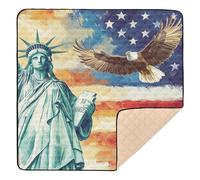 Tapete de juego para bebé con bandera americana de la Libertad del Día de los Presidentes de Estados Unidos, 4, suave, grueso, para interiores y exteriores, impermeable, para viajes, para bebés y
