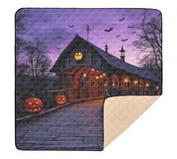 Tapete de juego para bebé con diseño de camino de puente cubierto espeluznante para Halloween, no tóxico, tapete para bebés y niños pequeños, 50 x 50 pulgadas