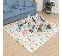 Tapete de juego para bebé, tapete de piso plegable, tapete de gateo grande de espuma no tóxica impermeable para niño y niña, 78"x 70" x 0,4"de espesor (CAR)