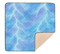 Tapete de juego plegable con diseño de rayo de acuarela para bebés, para interiores y exteriores, cómodo tapete para gatear, para bebés y niños pequeños, 50 x 50 pulgadas