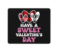 Tapete De Juego, Que Tengas Un Dulce Día De Los Enamorados Mouse Mat Ergonómico Mousepad Bordes Cosidos Alfombrilla De Ratón para Juegos para Gamers Jugadore 25X30Cm