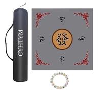 tapete de Mahjong, Tapete Cuadrado de Mahjong con Bolsa cordón, tapete Mesa Goma Antideslizante y Reductor Ruido orientación