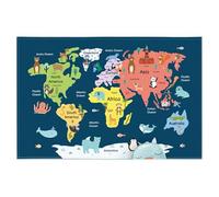 Tapete de Mesa - Cubierta de Escritorio con Dinosaurios Espaciales de Dibujos Animados, Tapete Individual con Patrón de Mapa Mundial | Esteras impermeables del papel secante del resbalón no, accesorio