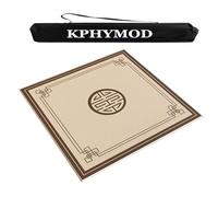 Tapete de mesa de Mahjong antideslizante con reducción de ruido, cubierta de mesa cuadrada de terciopelo grueso, tapete de juego para juegos de Mahjong de póker con fichas de tablero(Beige,51.18x51.18