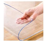 Tapete de mesa de PVC transparente/esmerilado resistente de 2,7 mm | Protector impermeable resistente al calor for escritorio, ventana, mostrador y mesa de comedor(Transparent,80x80cm/2.6x2.6ft)