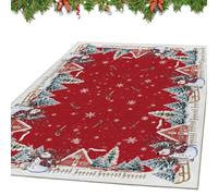 Tapete de Navidad a cuadros, lavable, con temática navideña, bienvenida, decoración de Navidad, adornos de reunión de temporada, textiles para el hogar, decoración de vacaciones de invierno para