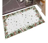 Tapete de Navidad a cuadros, lavable, con temática navideña, bienvenida, decoración de Navidad, de reunión de temporada, textiles para el hogar, decoración de vacaciones de invierno para