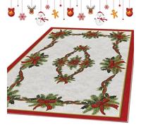 Tapete de Navidad a cuadros, lavable, con temática navideña, bienvenida, decoración de Navidad, de reunión de temporada, textiles para el hogar, decoración de vacaciones de invierno para