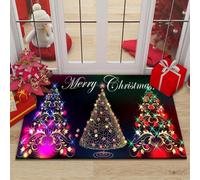 Tapete de Navidad para interiores con impresión de inyección de tinta 3D transparente y colorida y respaldo antideslizante para una colocación segura (40 x 60 m)