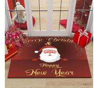 Tapete de Navidad para interiores con impresión de inyección de tinta 3D transparente y colorida y respaldo antideslizante para una colocación segura (60 x 90 N)
