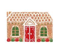 Tapete de Navidad para puerta de jengibre con respaldo antideslizante, tapetes para decoración de entrada, absorbente con textura, tapete de bienvenida para uso en interiores y exteriores, 23.63