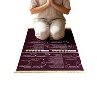 Tapete de oración con instrucciones | Alfombra guiada bilingüe suave antideslizante de 19 x 35 pulgadas | Suministros de sala de oración | para niños, adultos, principiantes, hogar, viajes, escuela