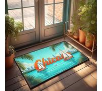 Tapete de otoño para entrada exterior de Chicago: Sailing Through The City'S Skies, felpudo para puerta delantera, alfombra de cocina para interiores (50 x 80 cm)