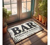 Tapete de otoño para exteriores con letrero de bar vintage con texto en inglés "Barender Is Always Reach My Award - Rule 1", tapete de bienvenida antideslizante para interiores y exteriores (40 x 60