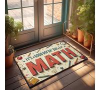 Tapete de otoño para puerta delantera, diseño de matemáticas es divertido: un viaje alegre a través de números, felpudo de bienvenida para interiores (50 x 80 cm)