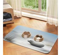 Tapete de piel absorbente con diseño de animales extraños en las dunas de arena, para perros y gatos, para cuenco de agua, impermeable, sin manchas, de secado rápido, antideslizante, 17.72 x 11.8