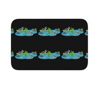 Tapete de piso con borde de bloqueo de 40 x 60 pulgadas, imagen de depósito de cocodrilo amigable con WHJSHOP para inodoro, tocador, casa de vacaciones, baño principal, baño infantil y suite de