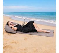 Tapete de Playa Inflable, Superficie flocada, Envolvente de Almohada, Tapete for Exteriores, a Prueba de Arena,para Familiares Amigos Tomar el Sol Bronceado(Gray)