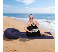 Tapete de Playa Inflable, Superficie flocada, Envolvente de Almohada, Tapete for Exteriores, a Prueba de Arena,para Familiares Amigos Tomar el Sol Bronceado(Purple)