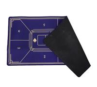 Tapete de Póker Portátil Azul, Plegable, para Cartas y Fichas | Tela, Resina y Goma, Superficie Lisa Bordes Cosidos, para Noche de Juego en Sala