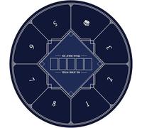 Tapete de póker Redondo portátil for Texas Hold'em, tapete Plegable for Juegos de Cartas, Mesa de póker Plegable for 8 Jugadores(Blue,L)