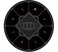 Tapete de póker Redondo portátil for Texas Hold'em, tapete Plegable for Juegos de Cartas, Mesa de póker Plegable for 8 Jugadores(Black,S)