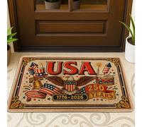 Tapete de puerta de águila, diseño patriótico vintage con estrellas y rayas, color rojo, antideslizante, para decoración del hogar, entrada, porche al aire libre, balcón, 29 x 17 pulgadas