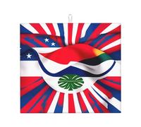 Tapete de secado con estampado de bandera de Costa Rica para cocina, absorbente, reutilizable, para fregadero, utensilios de mesa