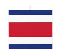 Tapete de secado con estampado de bandera de Costa Rica para cocina, absorbente, reutilizable, para fregadero, utensilios de mesa
