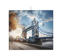 Tapete de secado con estampado histórico de Old Tower Bridge de Londres para cocina, absorbente, reutilizable, para fregadero, utensilios de mesa