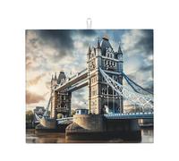 Tapete de secado con estampado histórico de Old Tower Bridge de Londres para cocina, absorbente, reutilizable, para fregadero, utensilios de mesa