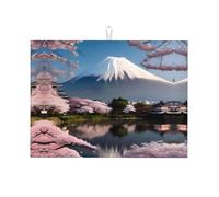Tapete de secado de cocina impreso con diseño de Monte Fuji a principios de primavera, 45,7 x 61 cm, adecuado para colocar pequeños electrodomésticos en la cocina