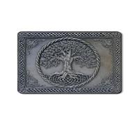 Tapete de secado de platos con diseño de árbol de la vida celta para encimera de cocina, color gris, abstracto, de goma, absorbente, escurridor de platos, almohadilla de secado de piel sintética de