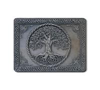 Tapete de secado de platos con diseño de árbol de la vida celta para encimera de cocina, color gris, abstracto, de goma, absorbente, escurridor de platos, almohadilla de secado de piel sintética de